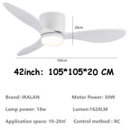 Jelena LED Ceiling Fan Light 6th Gear Wind Speed Living Room Bedroom H