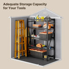 6x4.4 FT Outdoor Storage Shed, Resin Shed with Floor for Patio Furniture, Gardening Tools, Pool Equipment, Outside Sheds Plastic
