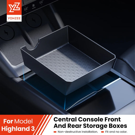 YZ For New Tesla Model 3 Y Highland Juniper 2025 Center Console Under Storage Under Organizer Interior Storage Box Organizer