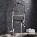 Kitchen Faucet Brushed Nickel Pull-Out  Faucet Swivel Dual Purpose Basin Sink Hot & Cold Water Faucet HMS9069