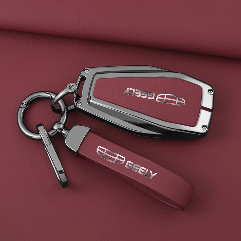 Alloy Car Key Cover Case for Geely Coolray X6 geometry c Emgrand Global kulrey Hawk GX7 okavango smart Remote Car Accessories