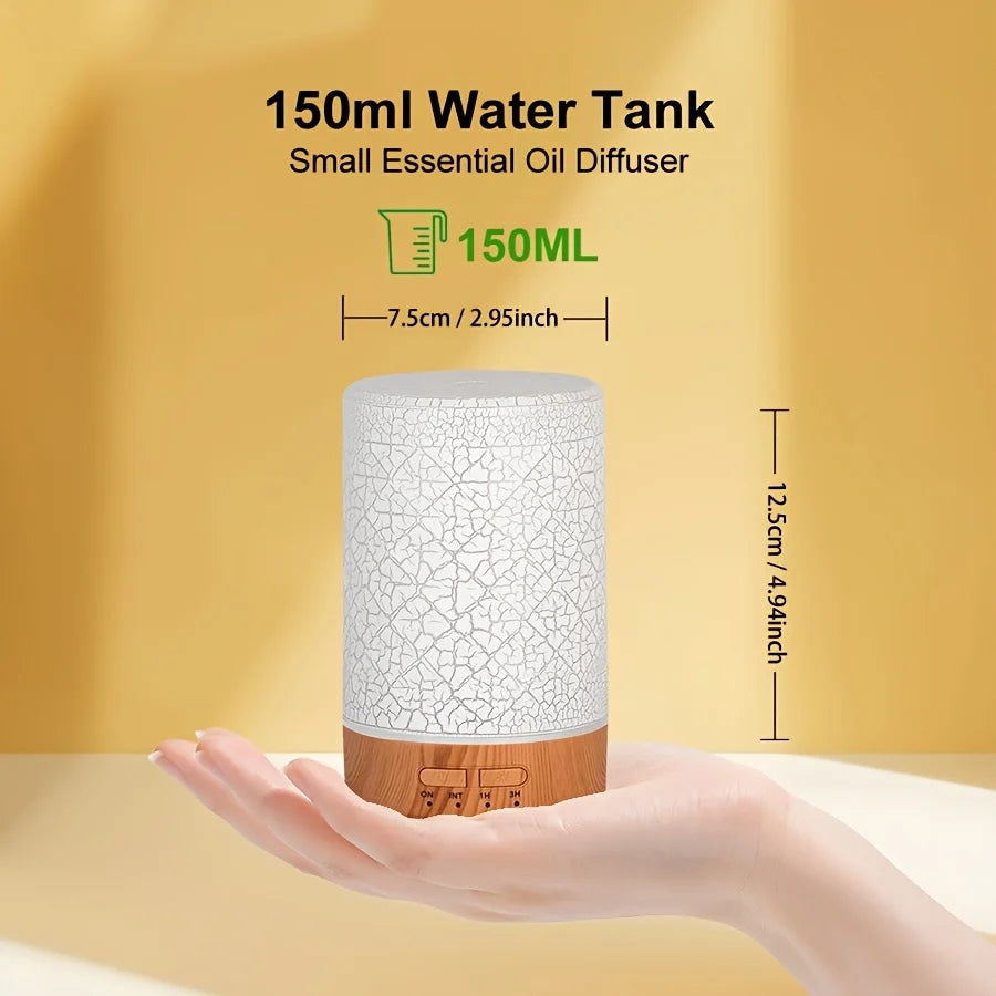 150ml Crack Design Essential Oil Diffuser USB Powered with  7 Color LE