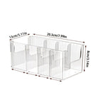 Clear Kitchen Storage Box with Detachable Dividers, Pantry Organizer Bin for Snacks Seasoning Packets, Cabinet Caddy Holder