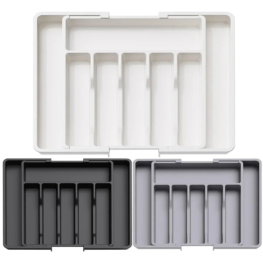 1Pc Expandable Kitchen Drawer Organizer - Adjustable Retractable Cutlery Storage Box with Dividers for Utensils,Drawer Organizer