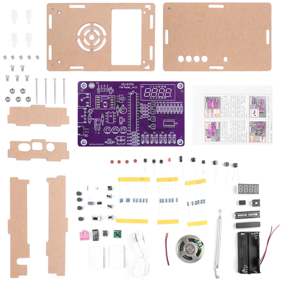 DIY Welding Kits 87-108MHz HU-017A/HU-017B RDA5807S Radio Kit FM DIY Electronic Parts Learning Set