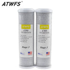 2pcs Universal Water Filter Activated Carbon Cartridge Filter, 10 Inch