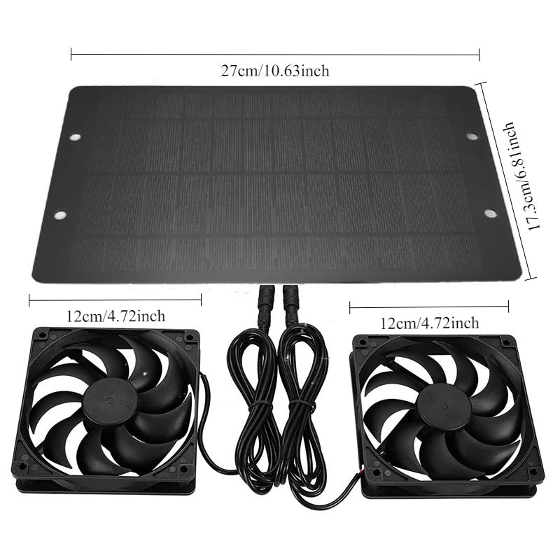 Small Solar Exhaust Fan Mini Cooling Fan Solar Powered Fan Wit Outdoor