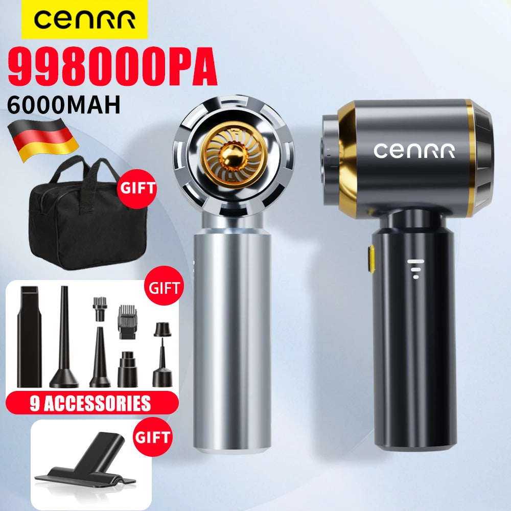 CENRR Mini Car Vacuum Cleaner 998000PA Powerful Cleaning Machine Wireless Handheld Home Appliance Portable Car Vacuum Cleaner