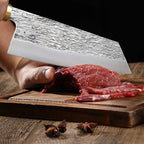 Japanese-style kitchen knife, kitchen cooking accessories, hand-forged stainless steel multi-purpose knife, gift box included