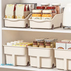 【N】Kitchen Sundries Storage Case With Wheels Seasoning Bottle Jar Storage Container Kitchen Closet Organizer