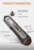 Worx 30 Bit Sets Power Tools WX242 Electrical Screwdriver Sets Smart Cordless drill Screwdrivers USB Rechargeable Handle 4V DIY