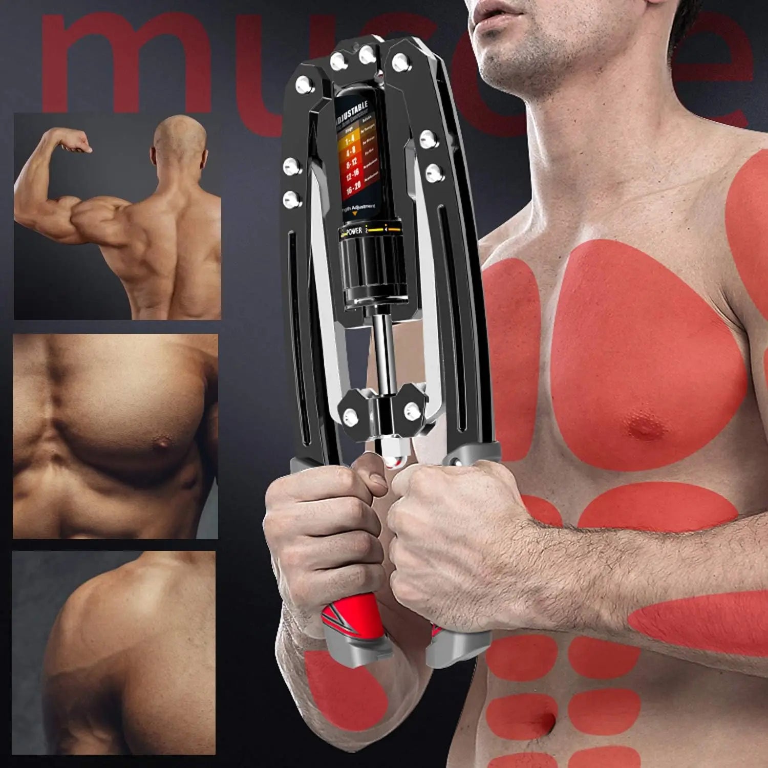 Twister Arm Exerciser - Adjustable 22-440lbs Hydraulic Power, Home Chest Expander, Shoulder Muscle Training Fitness Equipment