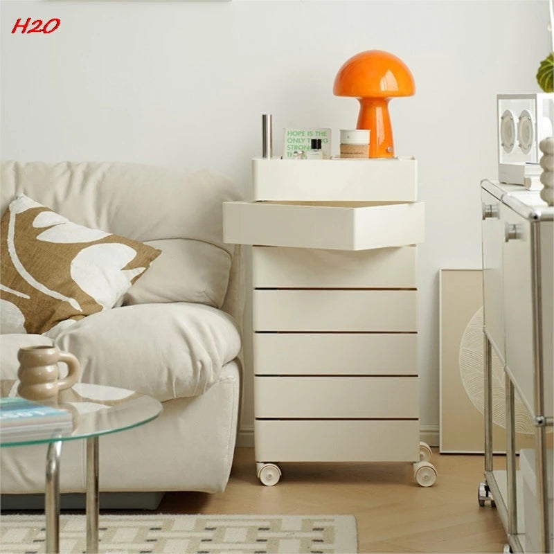 360 Rotating Storage Cabinet Movable Bedside Cabinet Ins Minimalist Nordic Internet Celebrity Cosmetics Multilayer File