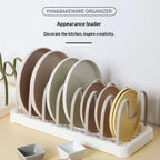 Kitchen Plate Holder Adjustable Multi Functional Tableware Storage Rack for Space Optimization