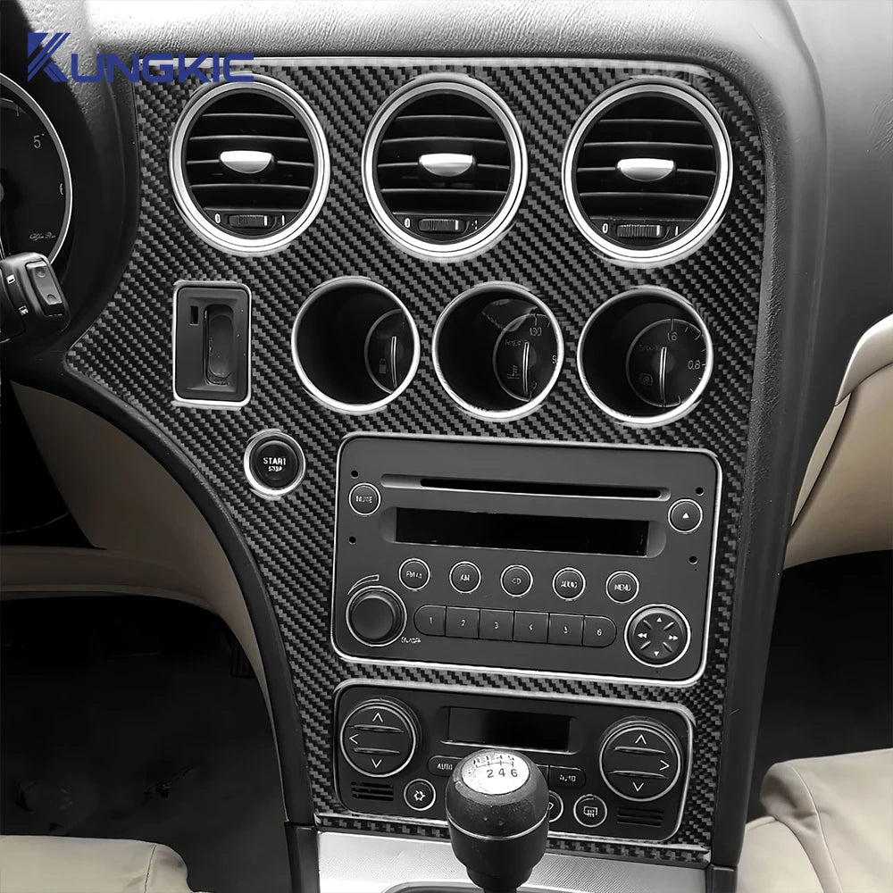 Real Soft Carbon Fiber Sticker For Alfa Romeo 159 2005-2018 2019 2020 2021 2022 2023 LHD RHD Car Center Console Panel Frame Trim