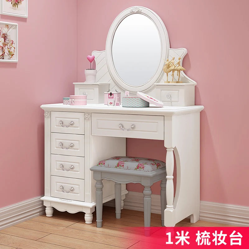 Vanity Stool Dressing Table Essentials Luxury Kawaii White Dressing Table Storage Organizer Mesa Maquillaje Home Furniture