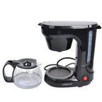 Electric Drip Coffee Maker, Compact Coffee Maker with Reusable Filter, Hot Plate and Coffee Pot