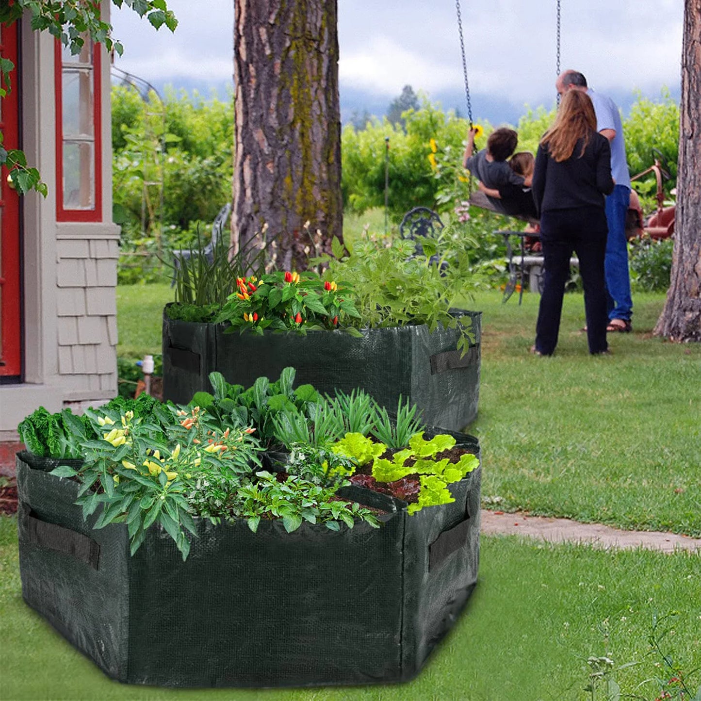 27 Galon Garden Planting Nursery Pot 6 Grids Waterproof Breathable Warm Bags for Carrots Onions Peanut Flowers Planter Grow Bags