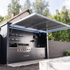 Customized Eco Friendly Mobile Outdoor Kitchen Multifunctional Steel Design Equipped Sink Refrigerator For Outdoor Park