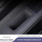 For Polestar 4 Car Door Handle Storage Box Silicone Pad Waterproof Front Rear Door Armrest Organizer Interior Accessories