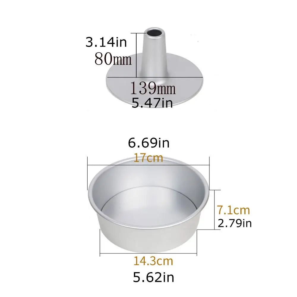 Round middle hole Alloy Chiffon Cake toast bread Pan Removable Bottom Hollow Chimney Mold DIY Baking Tools bake Model Bread box