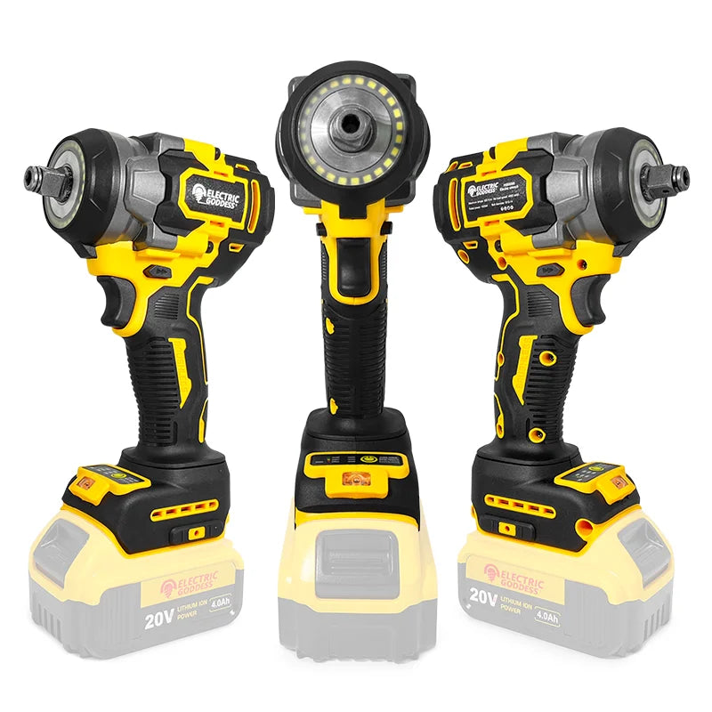 800N·M Cordless Torque Wrench 1800w Household Impact Wrench Electric Screwdriver Ring Led Light For Dewalt 20V Battery