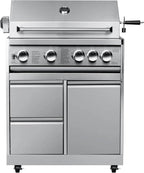 New Outdoor Kitchen Cabinet Stainless Steel Single Door Double Drawer Storage Cabinet with Wheels Camping Garden Party