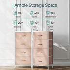 Dresser for Bedroom with 4 Drawers, Tall Dressers Storage Drawers, Tower Organizer Unit for Hallway, Entryway, Closets