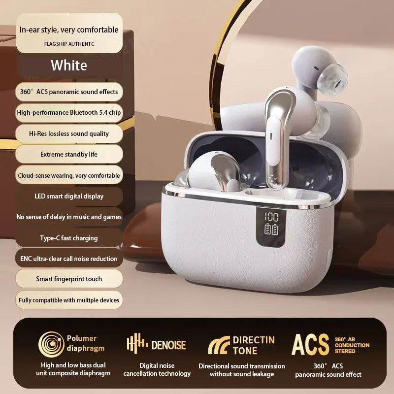 NE109 Bluetooth Earphones TWS HIFI Mic Headset Wireless Earbuds Sports Headphones Display Gaming Earphones Cable 2025