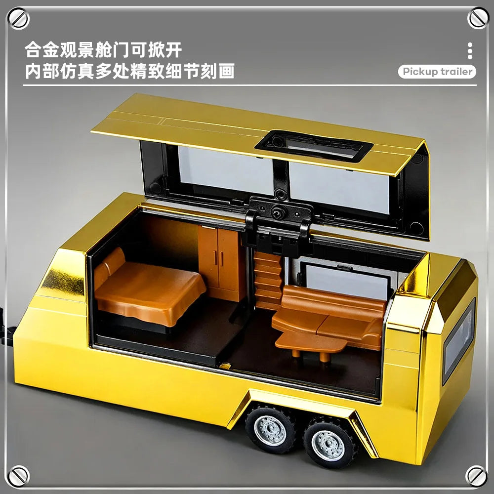 1:32 Cybertruck Pickup Alloy Car Model Diecasts Off-road Vehicles Truck Car Model Sound Light Kids Toys Gift