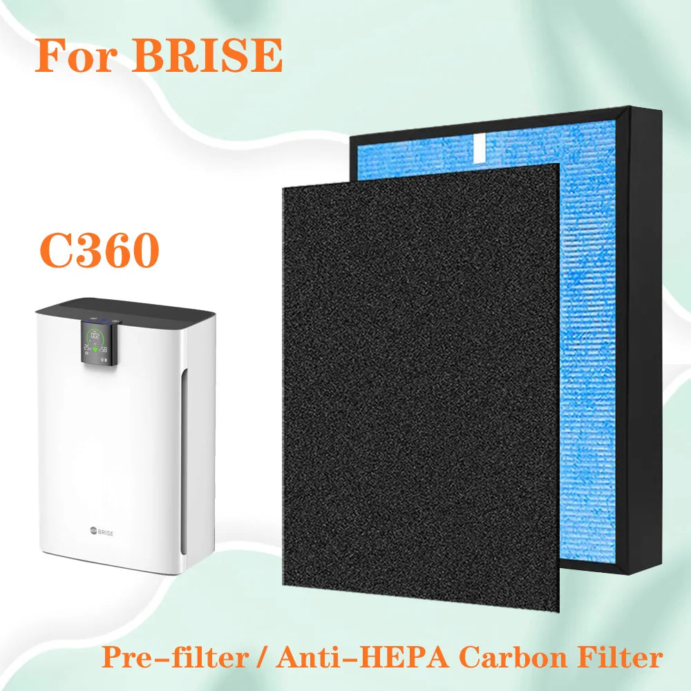 Replacement for BRISE Air Purifier C360 Air Filter ,Compatible 3 in  1 Combined Filter and Carbon Sheet