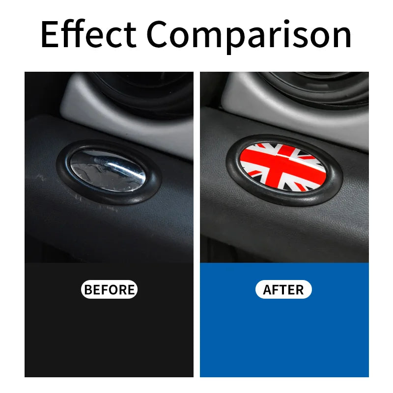 Car Styling Co-pilot Glove Box Switch Panel Button Decoration Sticker Trim For Mini Cooper R55 R56 R57 R58 R59 Auto Accessories