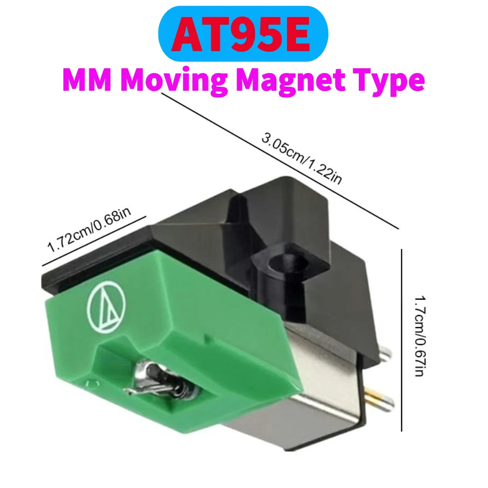 AT91R Replacement Conical Turntable Stylus Dual Moving Magnet Stereo Phono Cartridge HiFi Parts for LP Vinyl Record Turntable