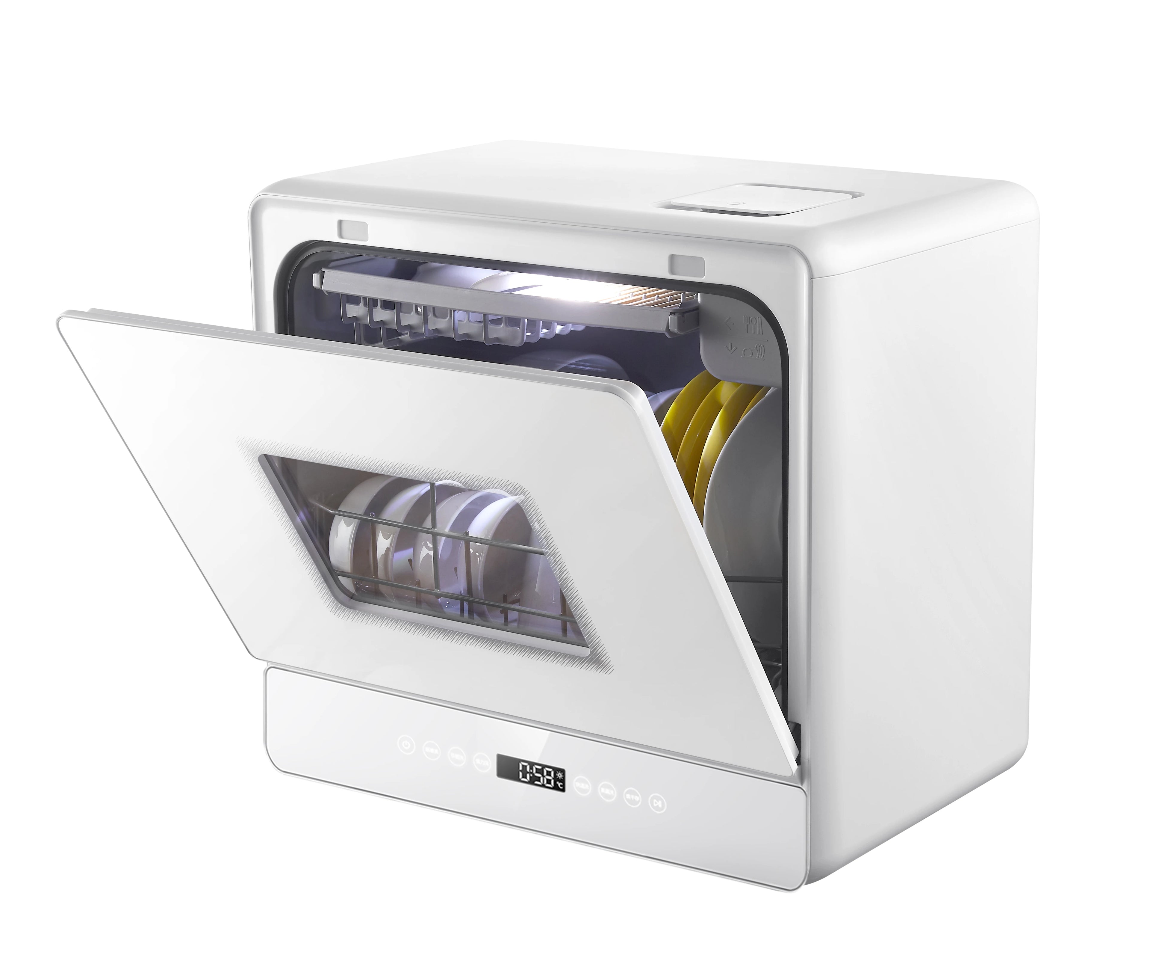 Kitchen Home Electric Automatic Dishwasher Countertop Small Dishwasher UV Portable Touch Control Dishwasher