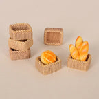 1/12 Decorative Dollhouse Kitchen Simulation Bread Set with Basket
