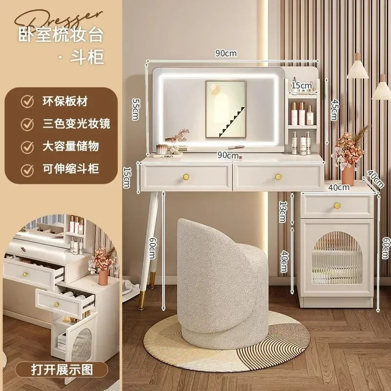 Console Living Rooms Vanity Table White Modern Beige Space Saving Organizer Dresser Makeup Trendy Vestidores Trendy Furniture