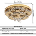Flower Led Ceiling Lamp Modern Crystal Drop Chandelier Pendant Light Ceiling Light Home Decor Fixtures Living Room RC Dimming