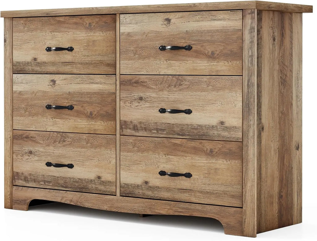 8-Drawer Dresser - Modern Bedroom Chest with Wide Drawers, Wood Storage Organizer for Bedroom or Living Room, Brown
