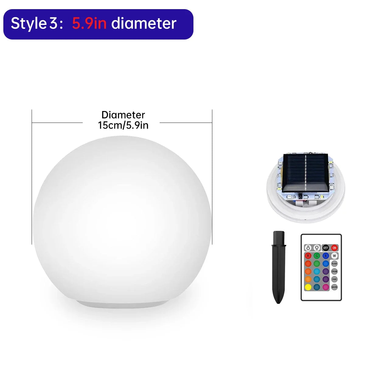 Solar Rechargeable LED Ball Light Color Changing Solar Globe Lamp IP67 Waterproof Outdoor Garden Light for Bar Yard Patio Path