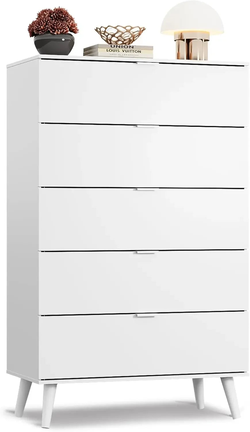 Wood Dresser Storage Organizer with Sturdy Metal Handle, TV Stand for 55 inch TV, Chest of Drawers for Living Room, Hallway