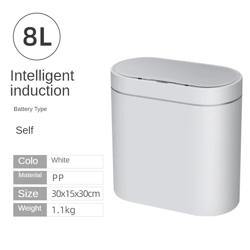7L Trash Can Smart Sensor Automatic Household Electronic Kitchen Trash Bin Toilet Waterproof Narrow Seam Sensor Bin Trash Can