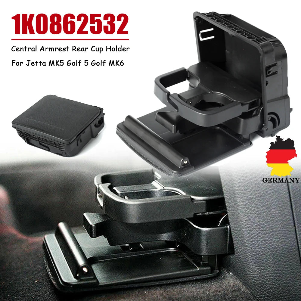 Rear Armrest Central Drink Holder Cup Durable ABS Plastic Material For 2005-2013 VW Jetta MK5 Golf MK6 1K0862532 1K0862532F9B9