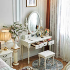 Postmodern Storage Wood Vanity Table Beige Make Up Organizer Bedroom Dresser Salon Compact Space Saving Nordic Trendy Furniture