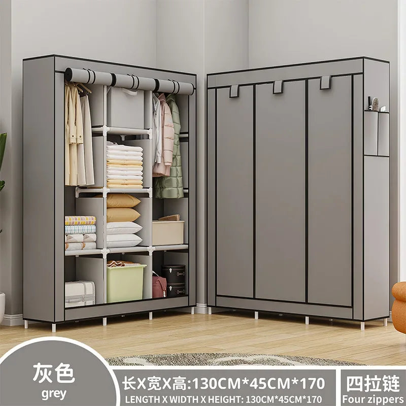 Multifunctional Dust Cloth Wardrobe, Home, Bedroom Clothing Cabinet Assembly Storage Cabinet