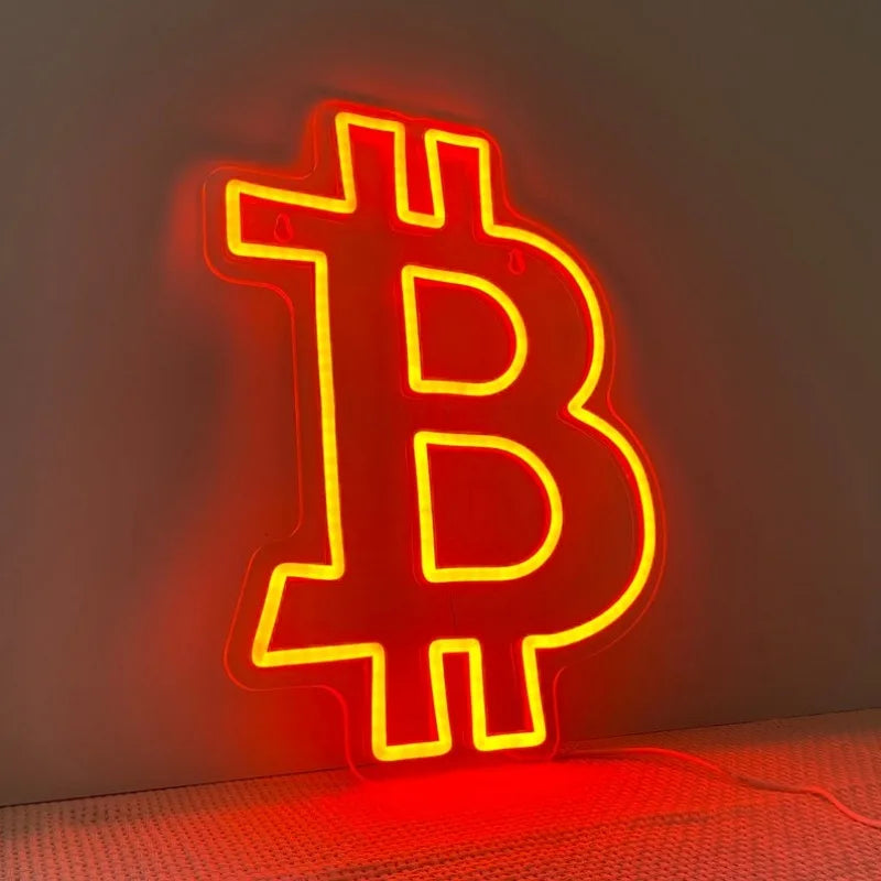 Bitcoin Neon Sign Custom Led Neon Light for Home Wall Art Decor Business Neon Logo Trader Wall Decor Man Cave Game Room Sign