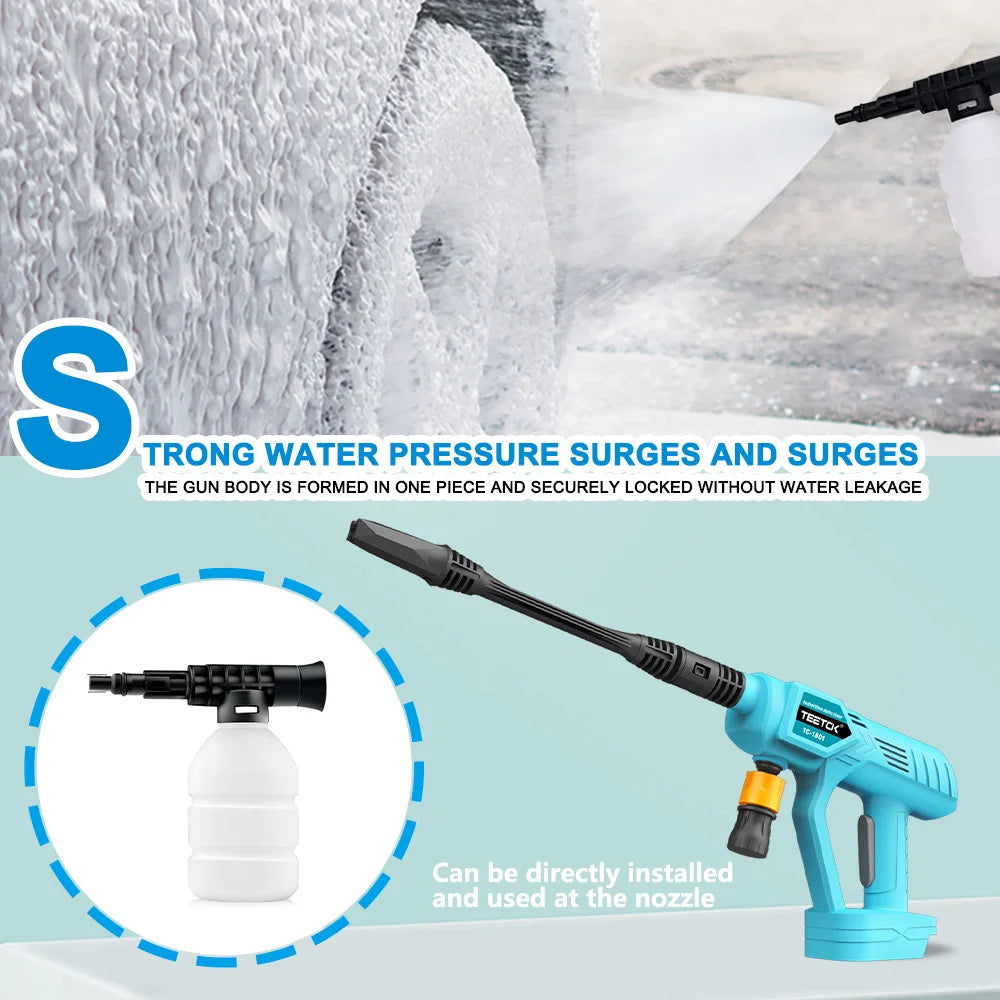 Cordless 18V Pressure Washer Gun for Car – 2-Battery Kit