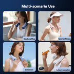 15000mah Portable Neck Fan Smart Digital Display USB Rechargeable Outd