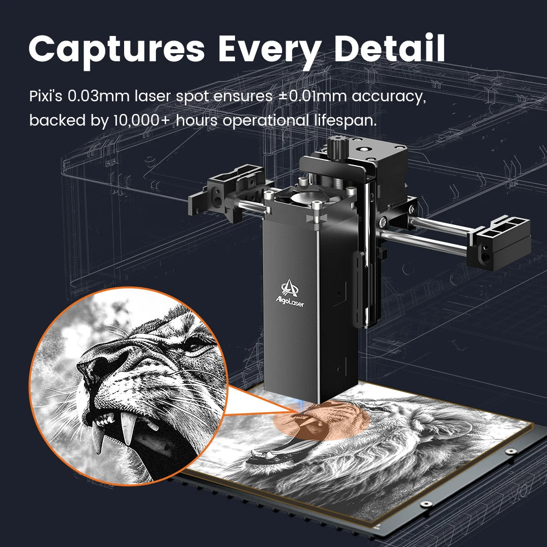 Algolaser Pixi Smart Simple Safe Class 1 Laser Engraver CutterCNC Router Desktop Protable Woodworker Engraving Machine DIY Tools