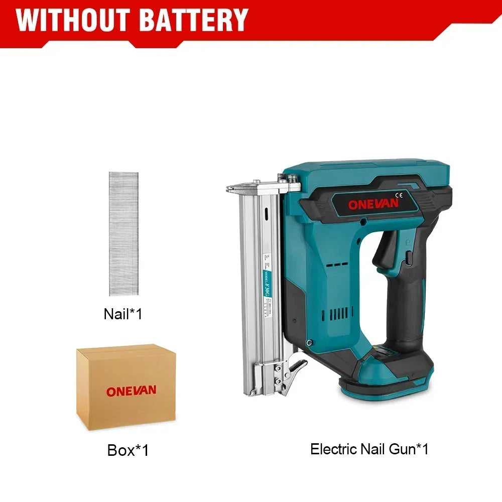 ONEVAN Wireless Electric Nail Gun F30G Nailer Stapler Framing Nailer Tacker Gun Woodworking Power Tool For 21V 18V Battery
