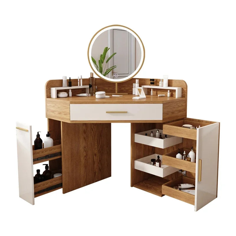 Corner Dressing Table Modern Minimalist Bedroom Corner Simple Makeup Table Multifunctional Dresser